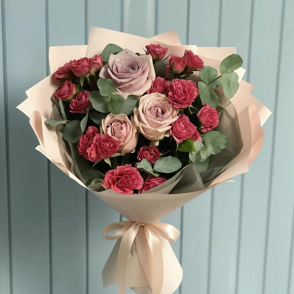 Букет цветов из: Гвоздики и Розы в Ржаксе
