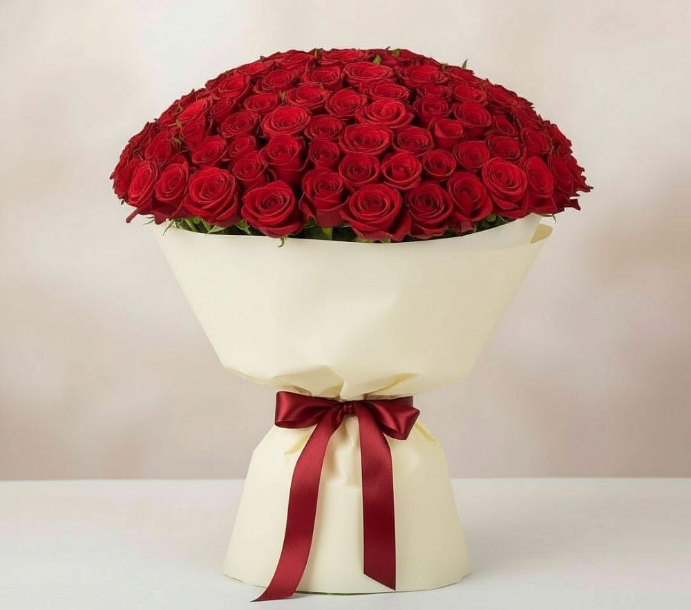Букет 101 Красная роза Милано в Ржаксе
