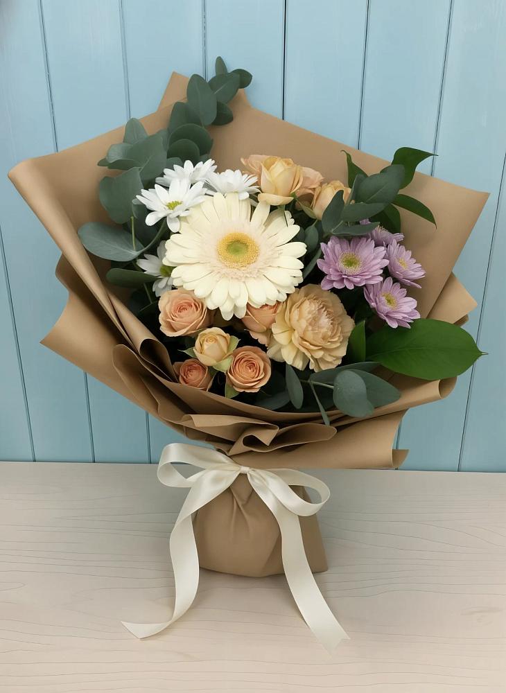Букет цветов из: Герберы и Хризантемы в Ржаксе