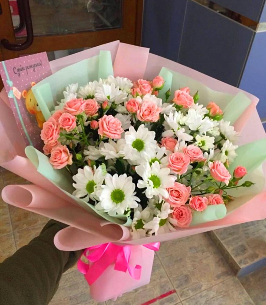 Букет цветов из: Розы и Хризантемы в Ржаксе