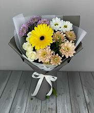 Букет цветов из:  Розы, Герберы и Хризантемы в Ржаксе