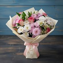 Букет цветов из:  Хризантемы, Альстромерии и Розы в Ржаксе