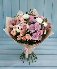 Букет цветов из:  Хризантемы, Розы и Альстромерии в Ржаксе