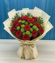 Букет цветов из:  Розы и Хризантемы #REPLACE_PRED# Ржаксе