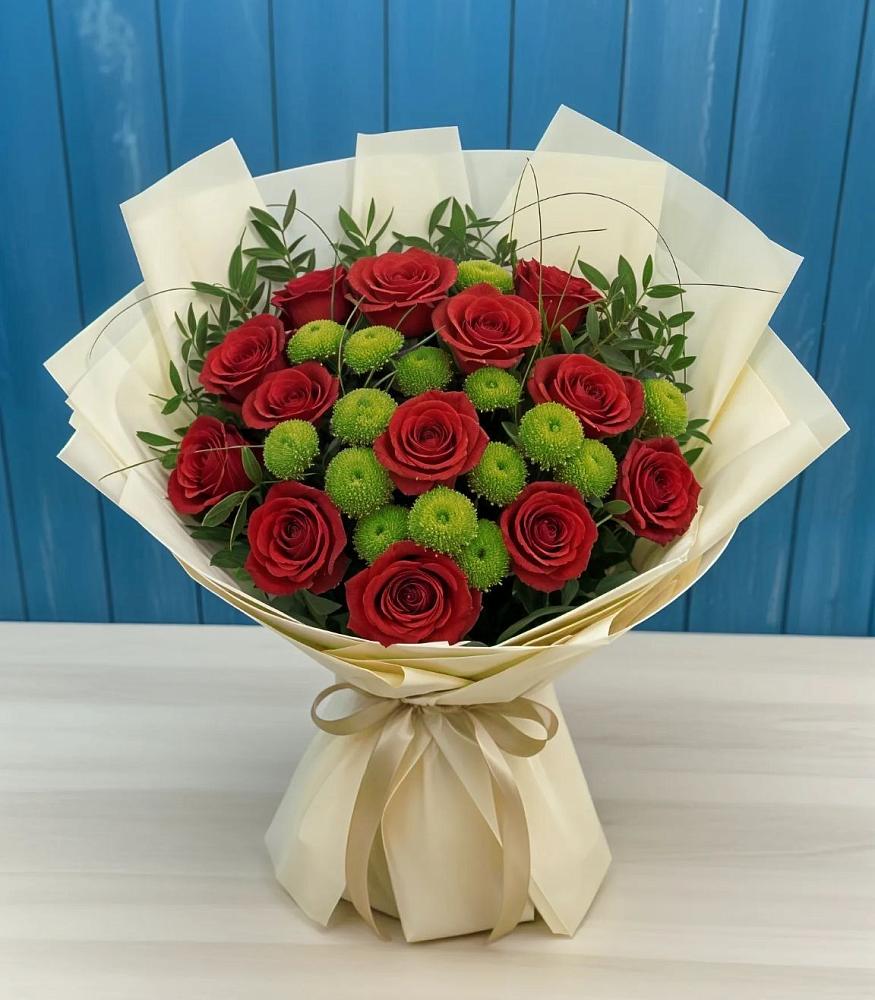 Букет цветов из: Розы и Хризантемы в Ржаксе