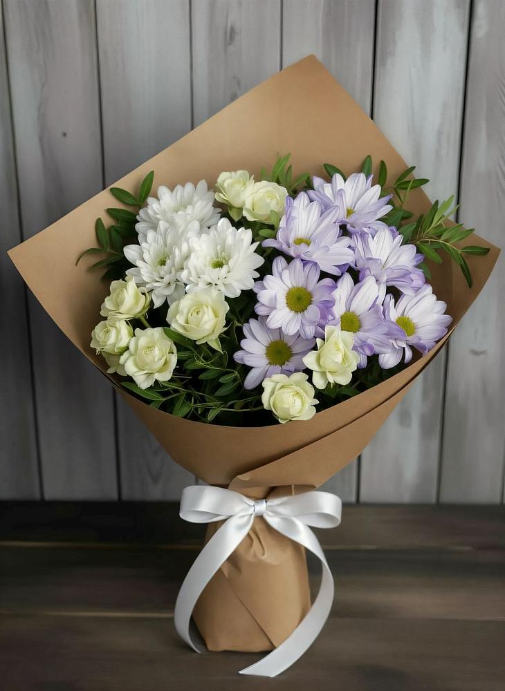 Букет цветов из: Хризантемы и Розы в Ржаксе